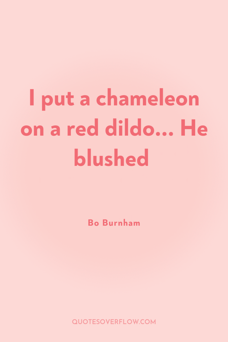 I put a chameleon on a red dildo... He blushed 
