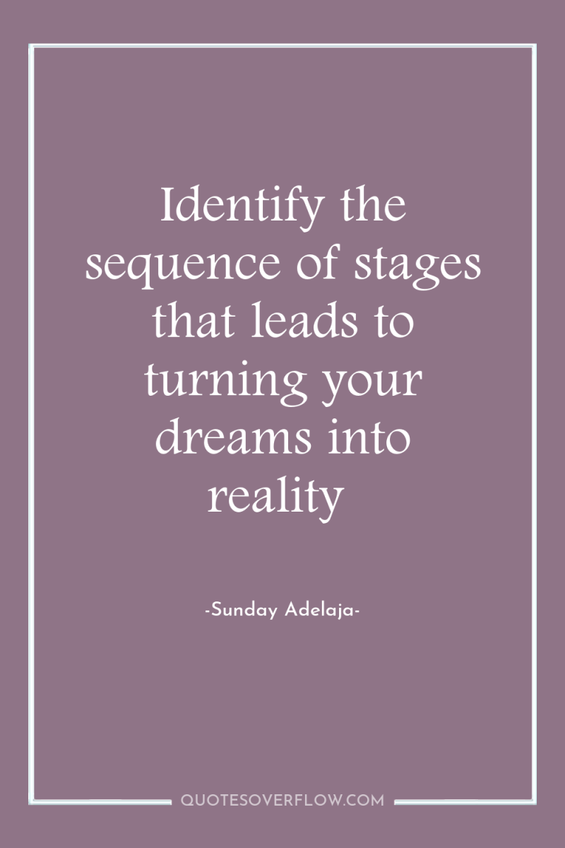 Identify the sequence of stages that leads to turning your...