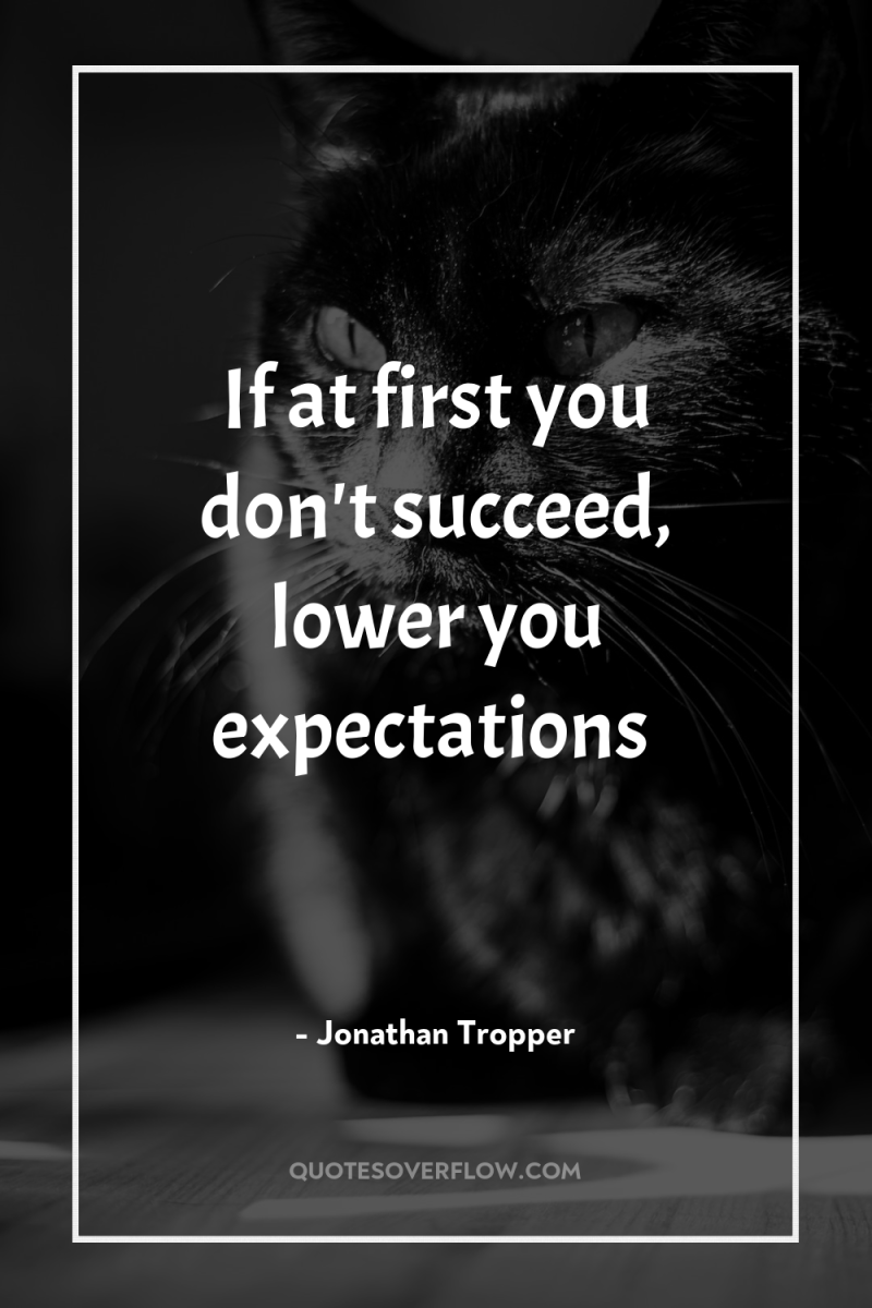 If at first you don't succeed, lower you expectations 