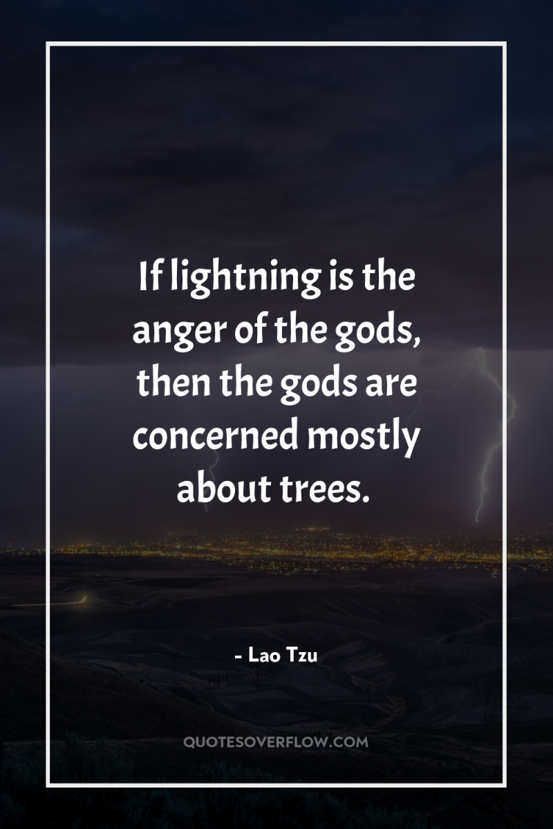 If lightning is the anger of the gods, then the...