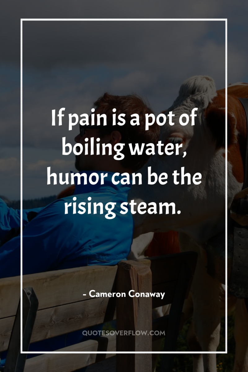 If pain is a pot of boiling water, humor can...