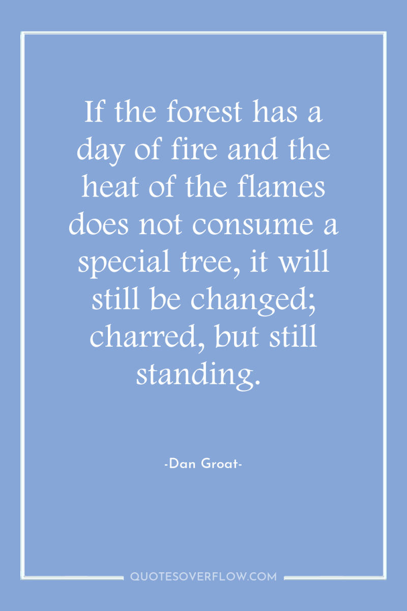 If the forest has a day of fire and the...