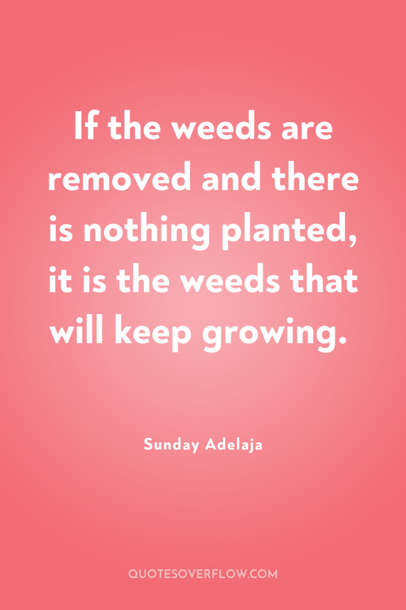 If the weeds are removed and there is nothing planted,...