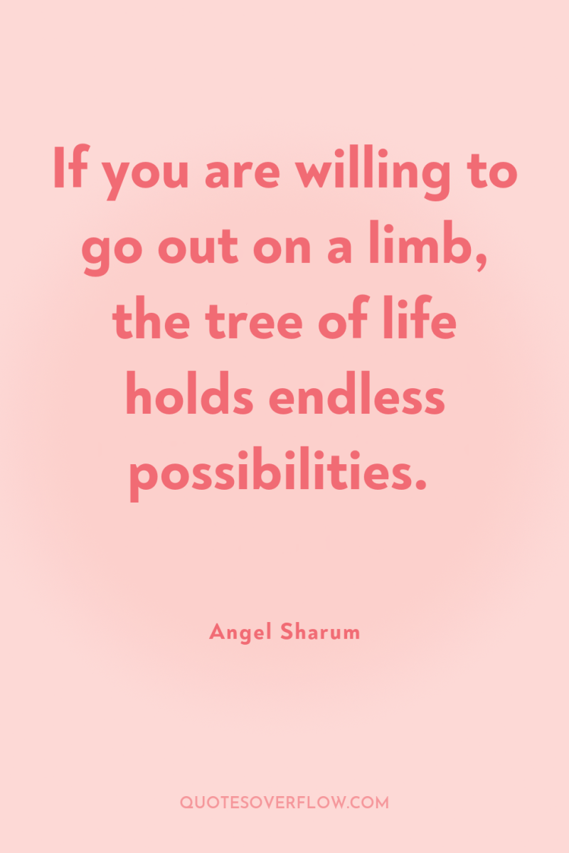 If you are willing to go out on a limb,...