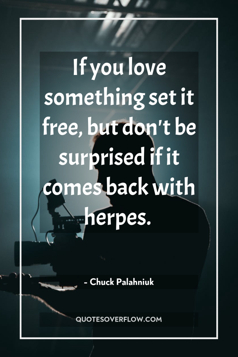 If you love something set it free, but don't be...