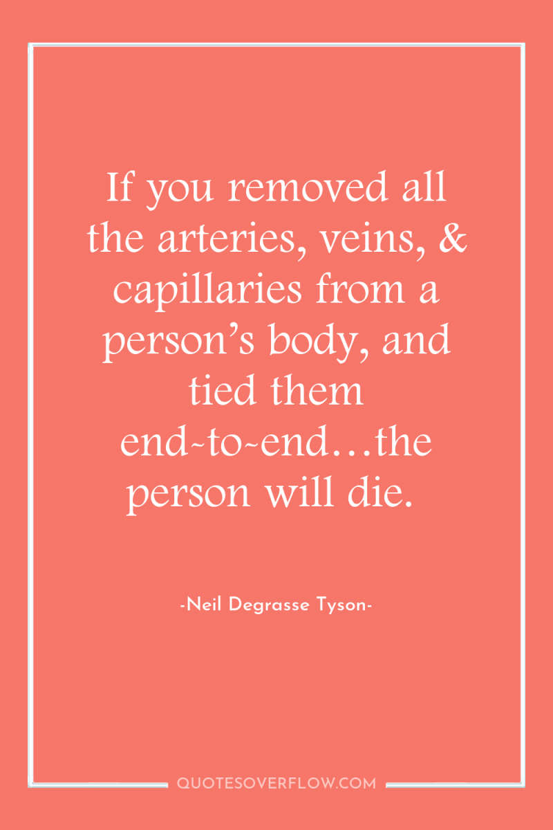 If you removed all the arteries, veins, & capillaries from...