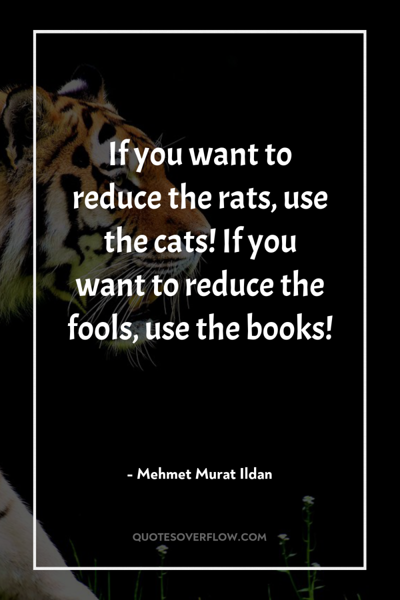 If you want to reduce the rats, use the cats!...