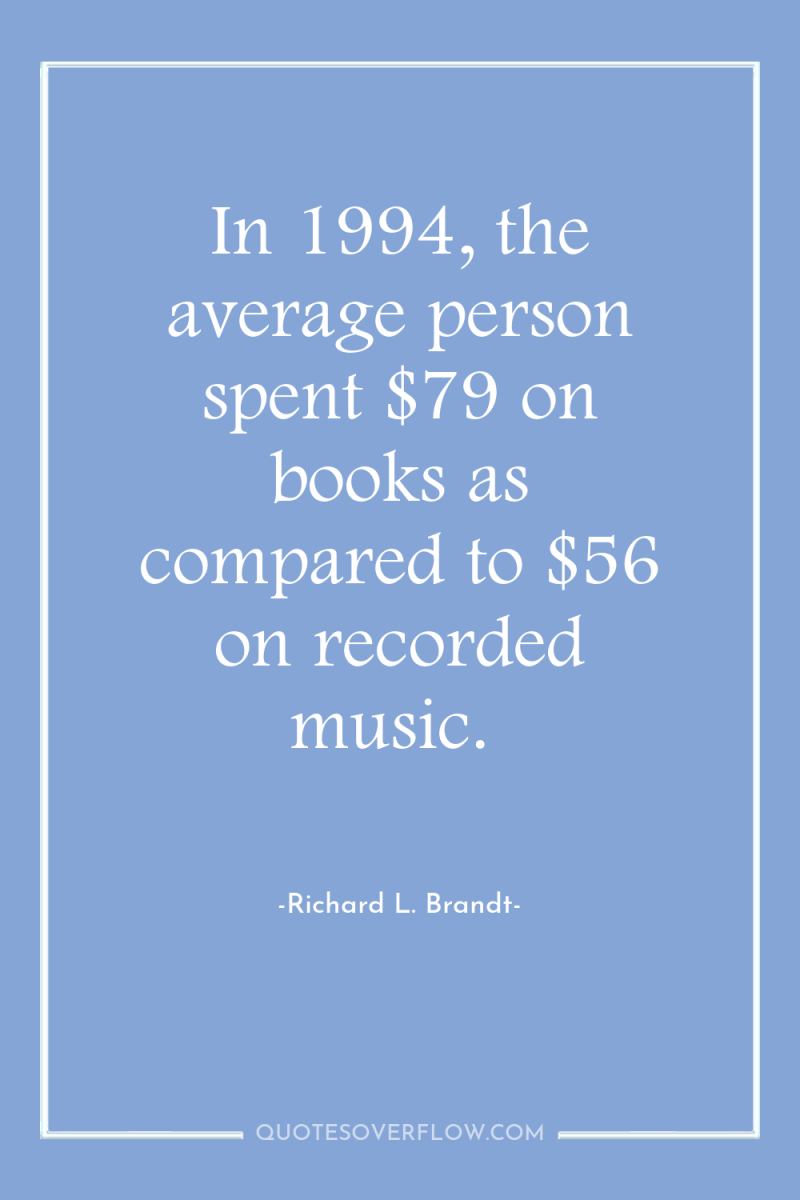 In 1994, the average person spent $79 on books as...