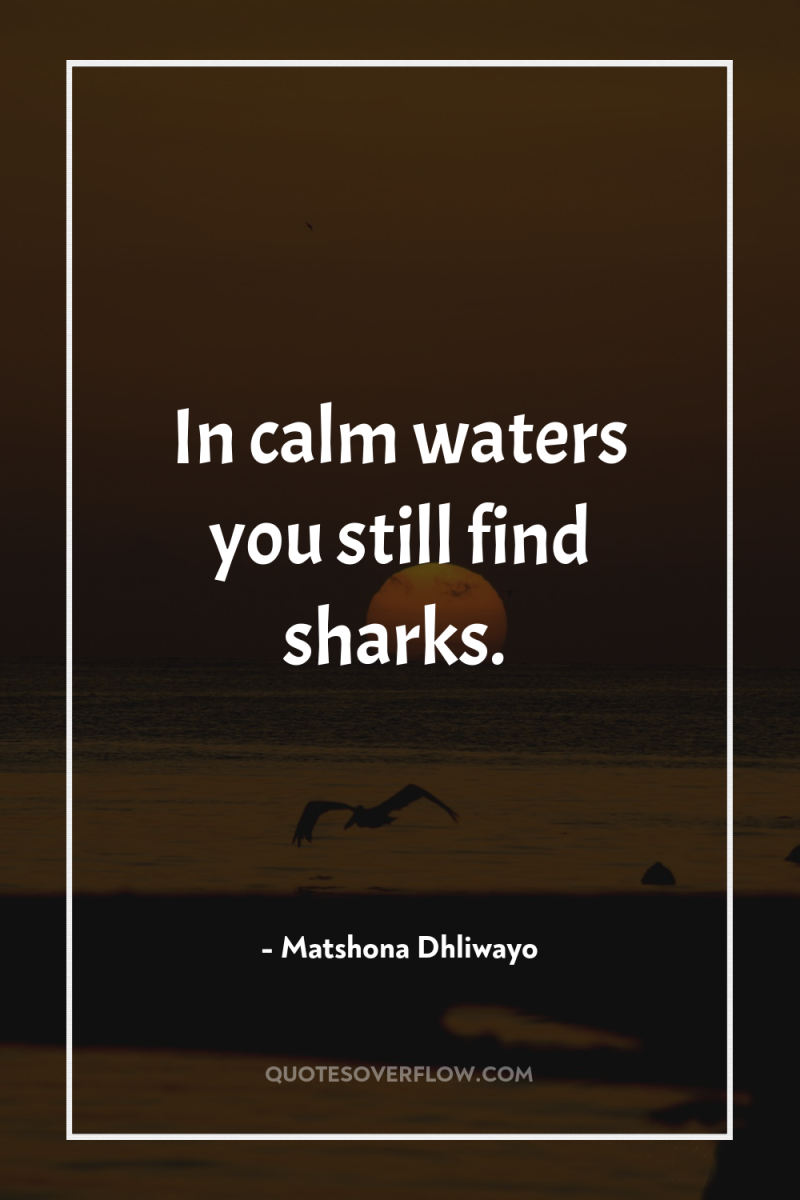 In calm waters you still find sharks. 
