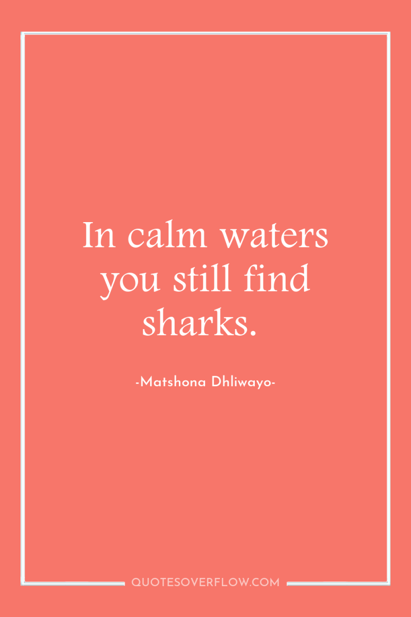 In calm waters you still find sharks. 