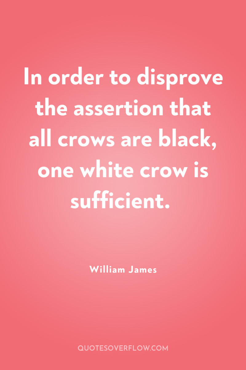 In order to disprove the assertion that all crows are...