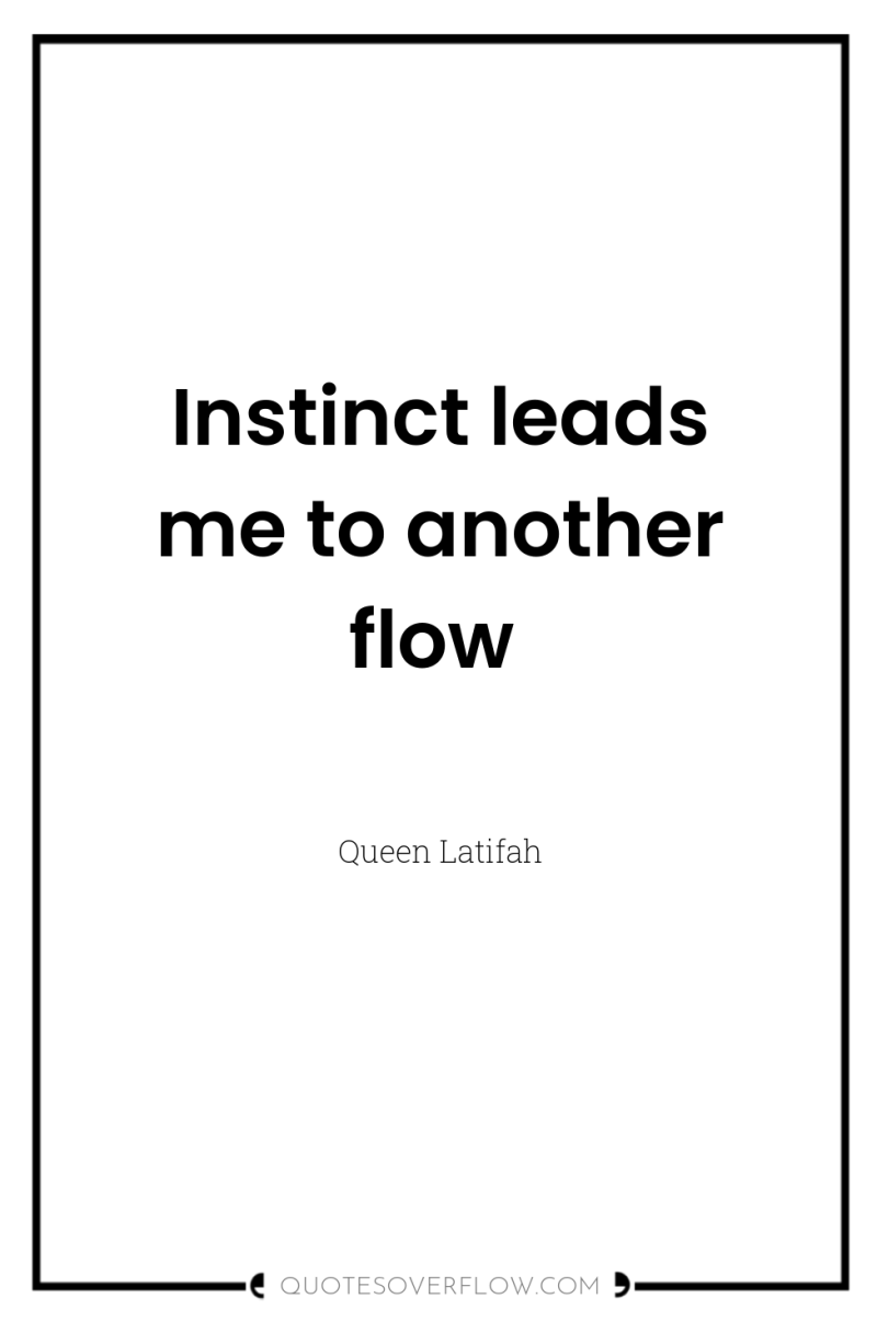 Instinct leads me to another flow 