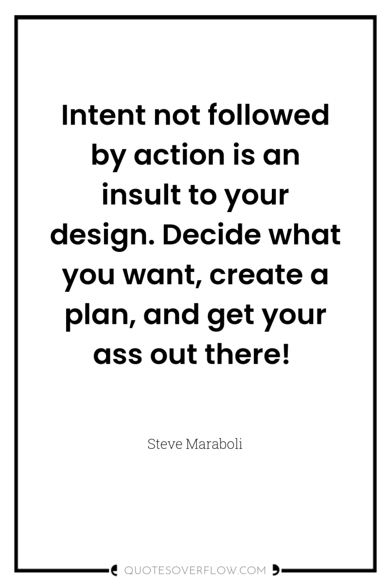 Intent not followed by action is an insult to your...