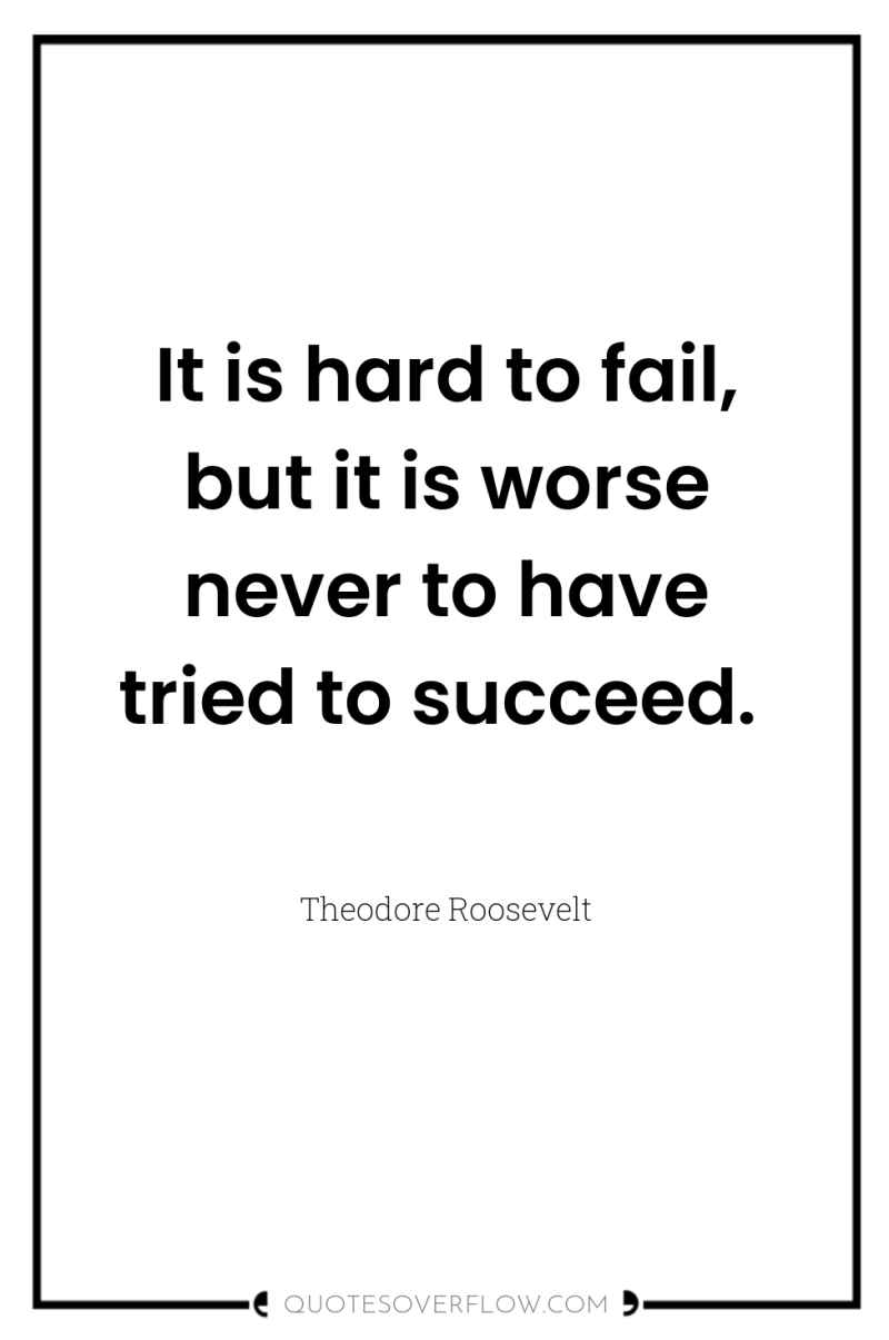 It is hard to fail, but it is worse never...