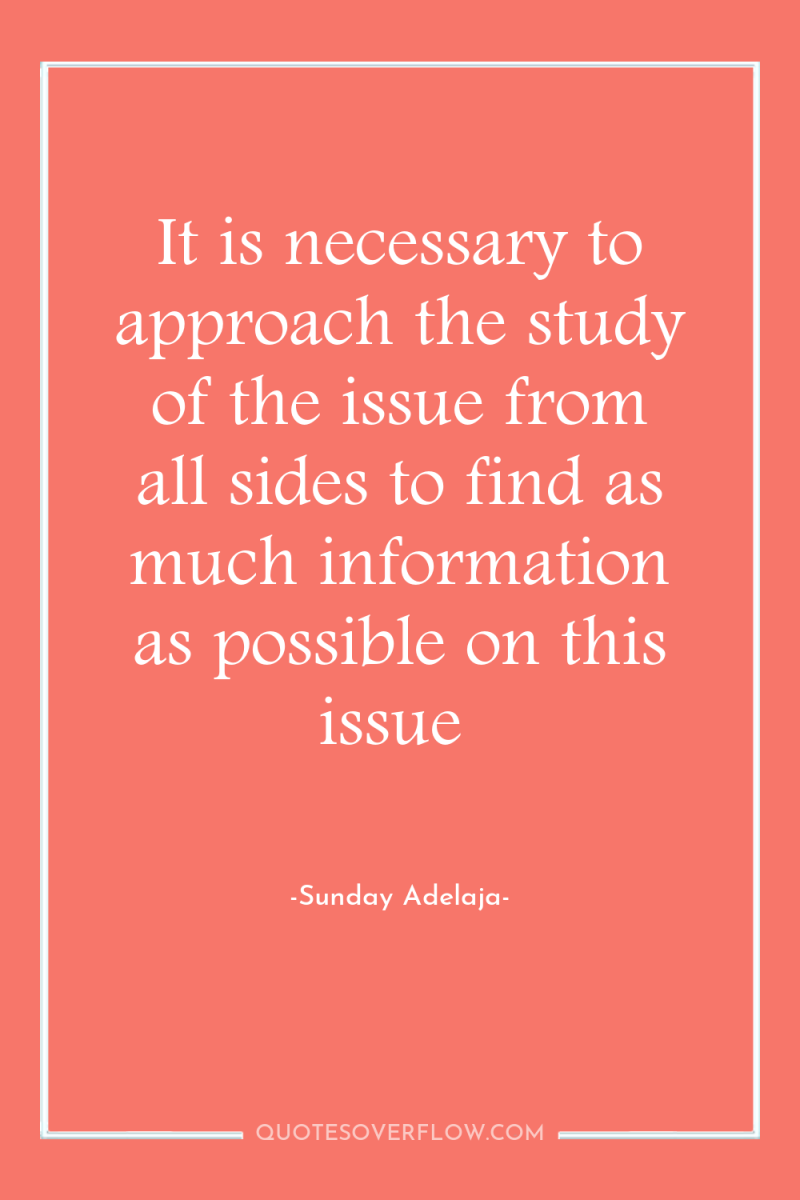 It is necessary to approach the study of the issue...