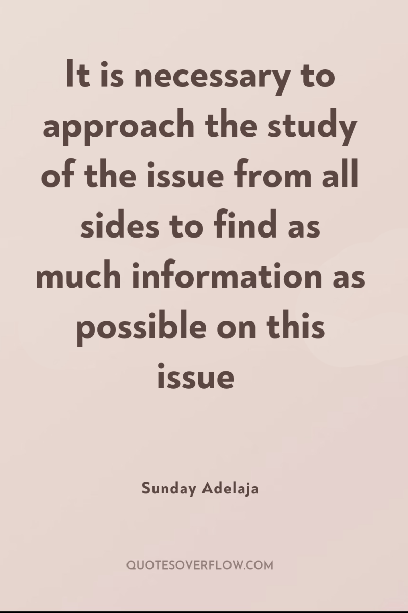 It is necessary to approach the study of the issue...