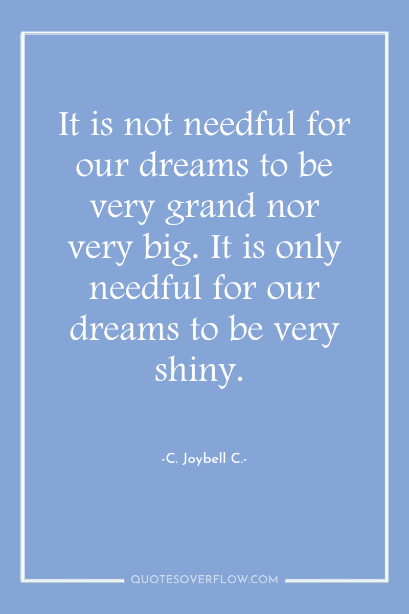 It is not needful for our dreams to be very...