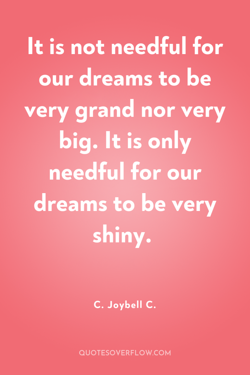 It is not needful for our dreams to be very...