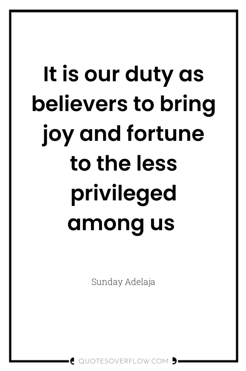 It is our duty as believers to bring joy and...