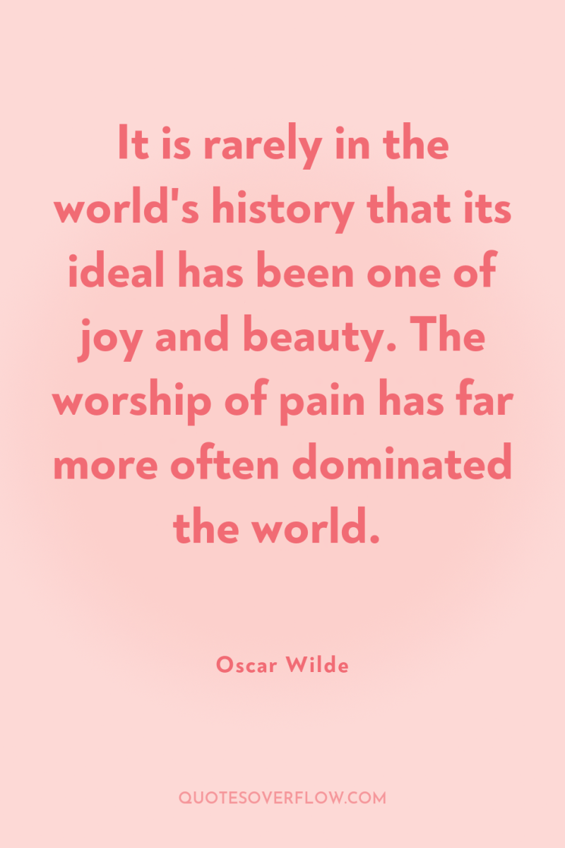 It is rarely in the world's history that its ideal...