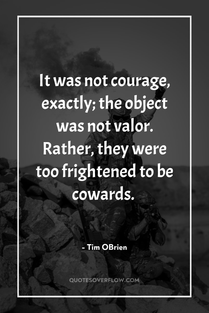 It was not courage, exactly; the object was not valor....