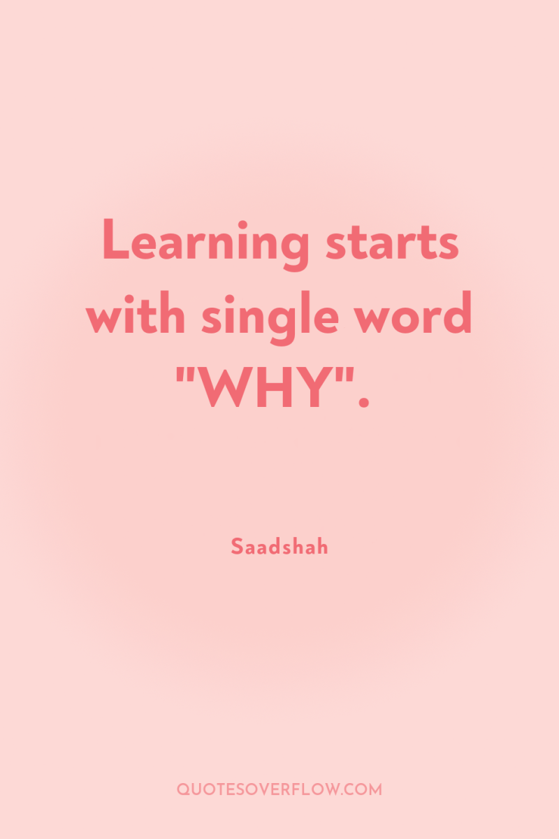 Learning starts with single word 