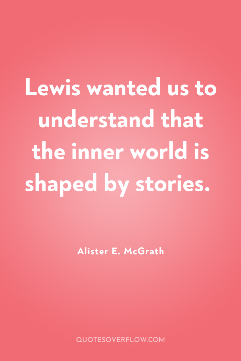 Lewis wanted us to understand that the inner world is...