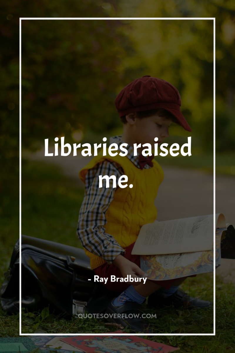 Libraries raised me. 