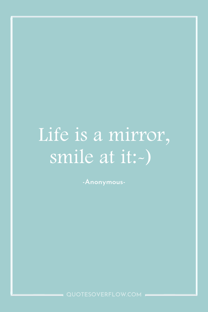 Life is a mirror, smile at it:-) 