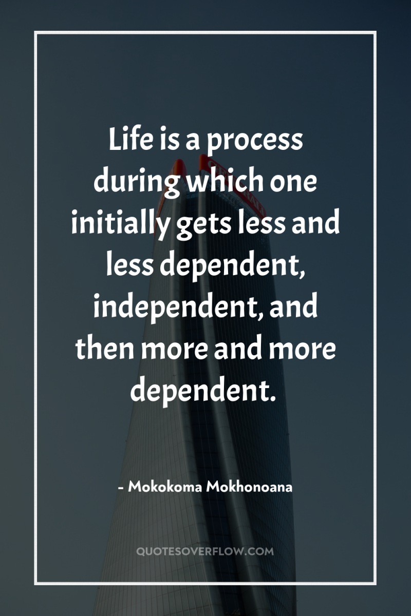 Life is a process during which one initially gets less...