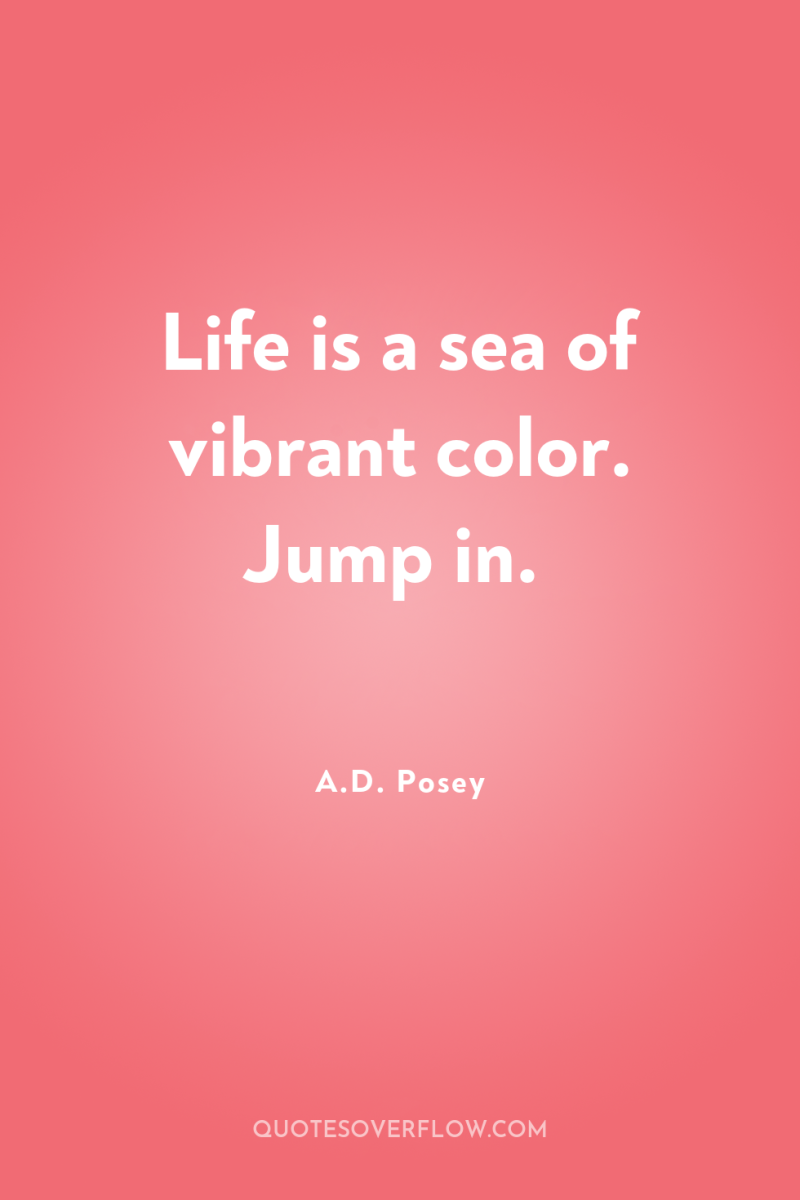 Life is a sea of vibrant color. Jump in. 