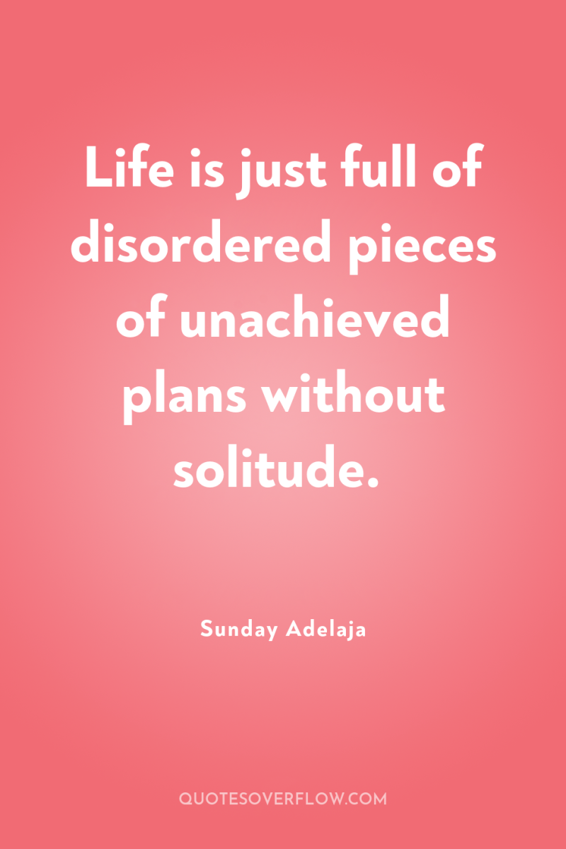 Life is just full of disordered pieces of unachieved plans...