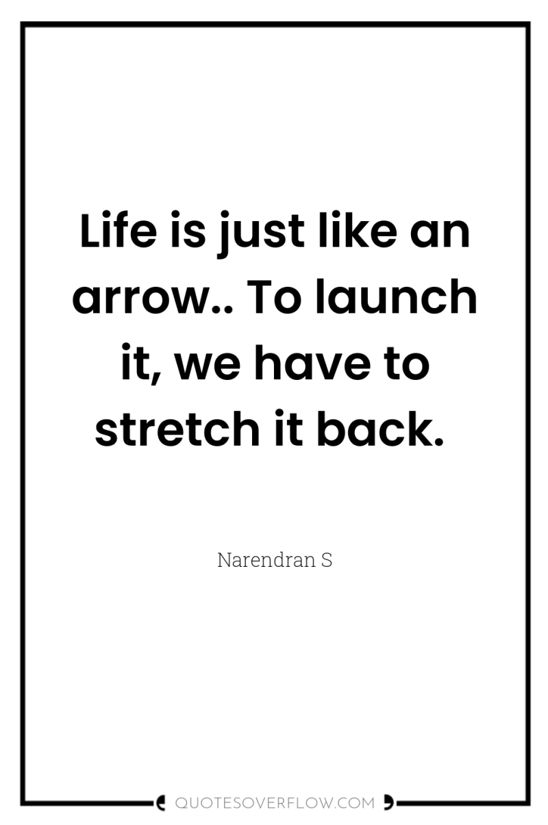 Life is just like an arrow.. To launch it, we...