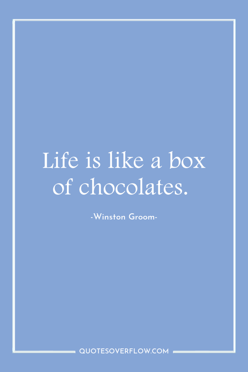 Life is like a box of chocolates. 