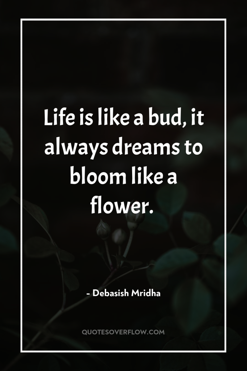 Life is like a bud, it always dreams to bloom...