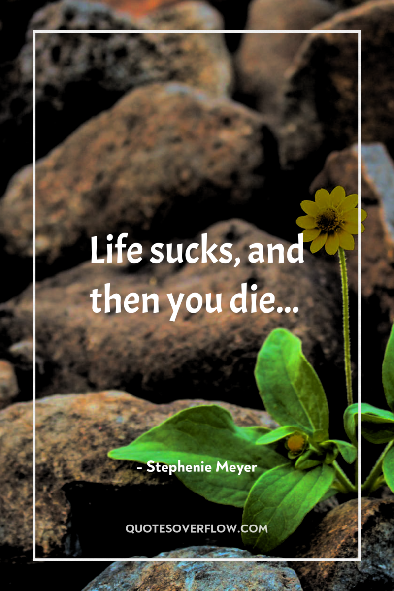 Life sucks, and then you die... 