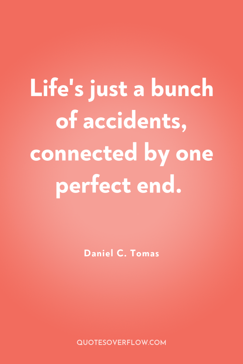 Life's just a bunch of accidents, connected by one perfect...