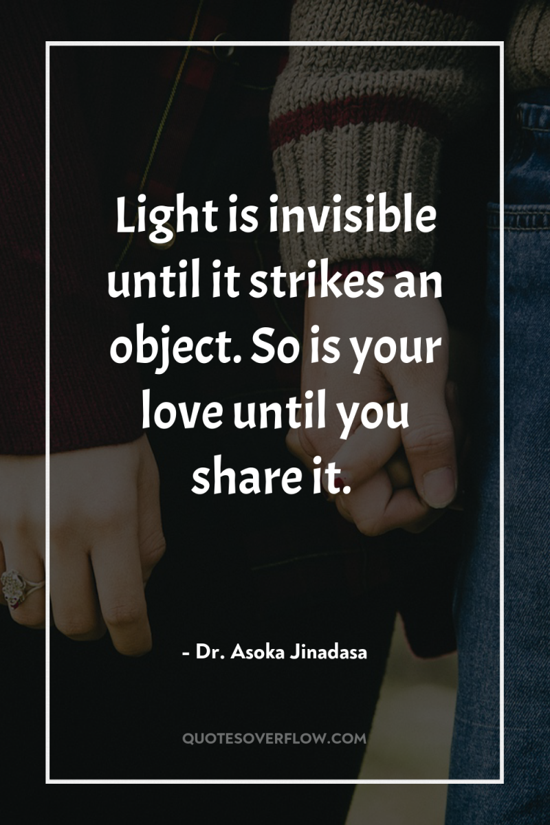 Light is invisible until it strikes an object. So is...