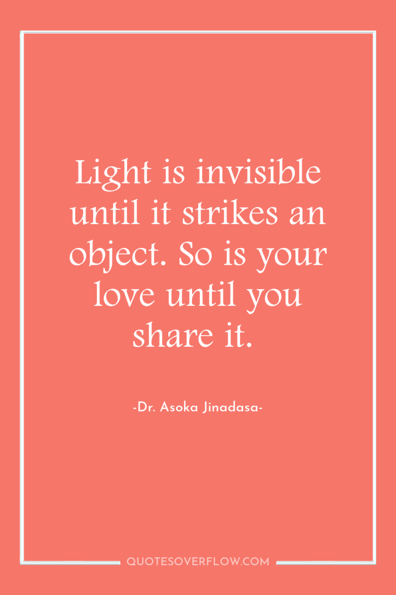 Light is invisible until it strikes an object. So is...
