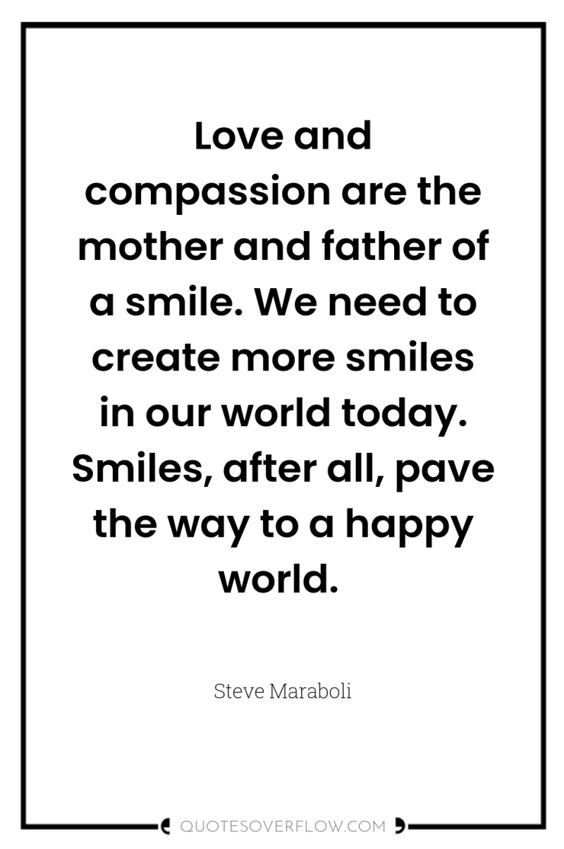 Love and compassion are the mother and father of a...