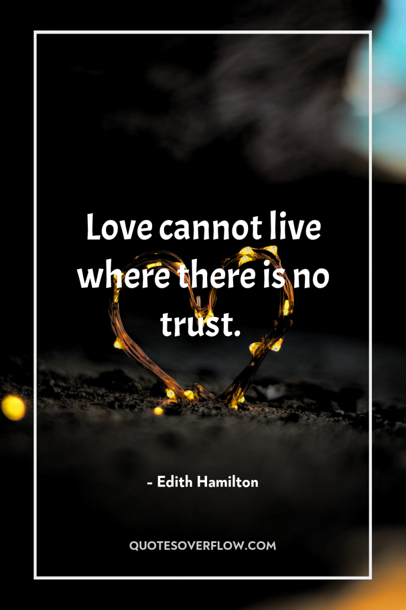 Love cannot live where there is no trust. 