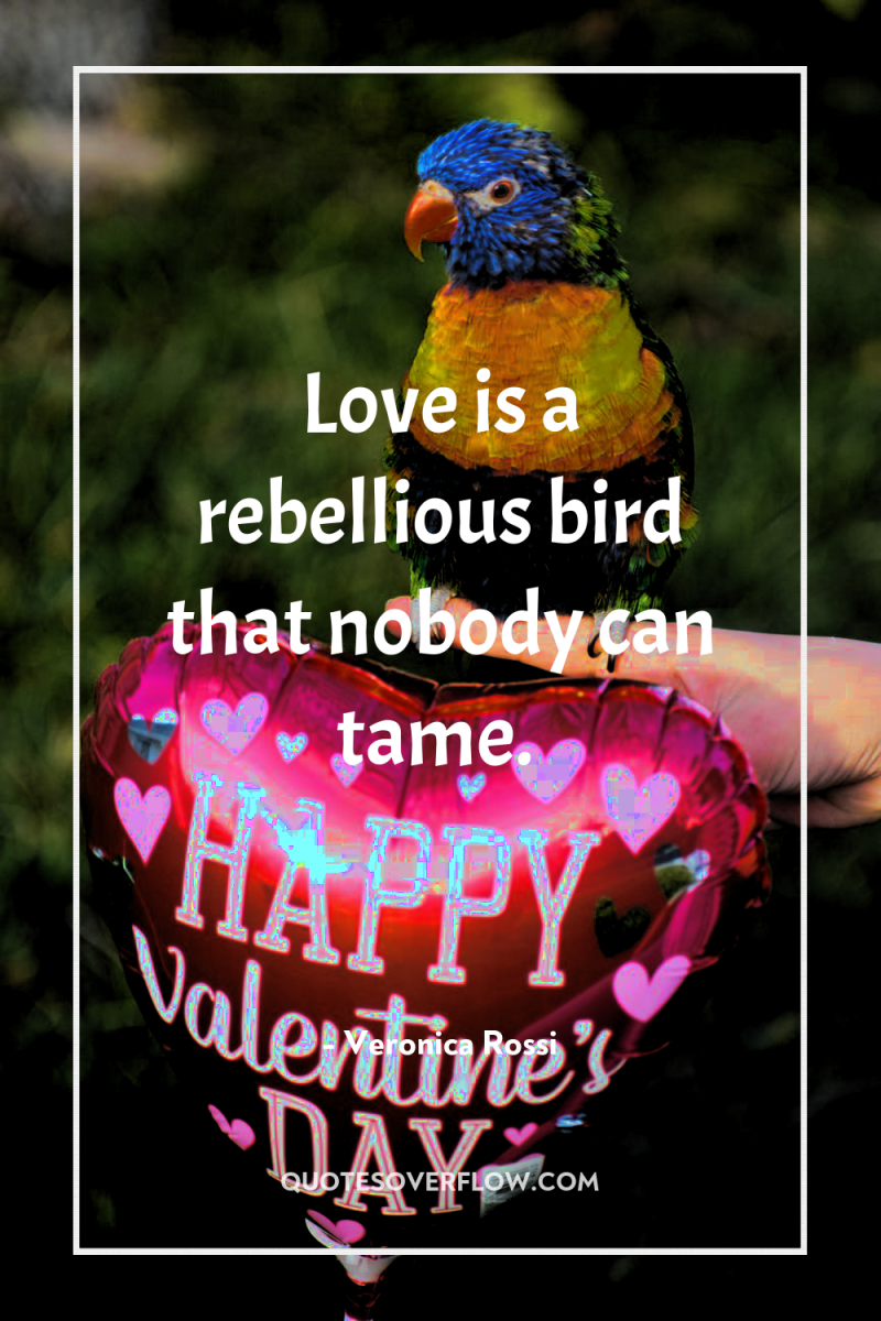 Love is a rebellious bird that nobody can tame. 