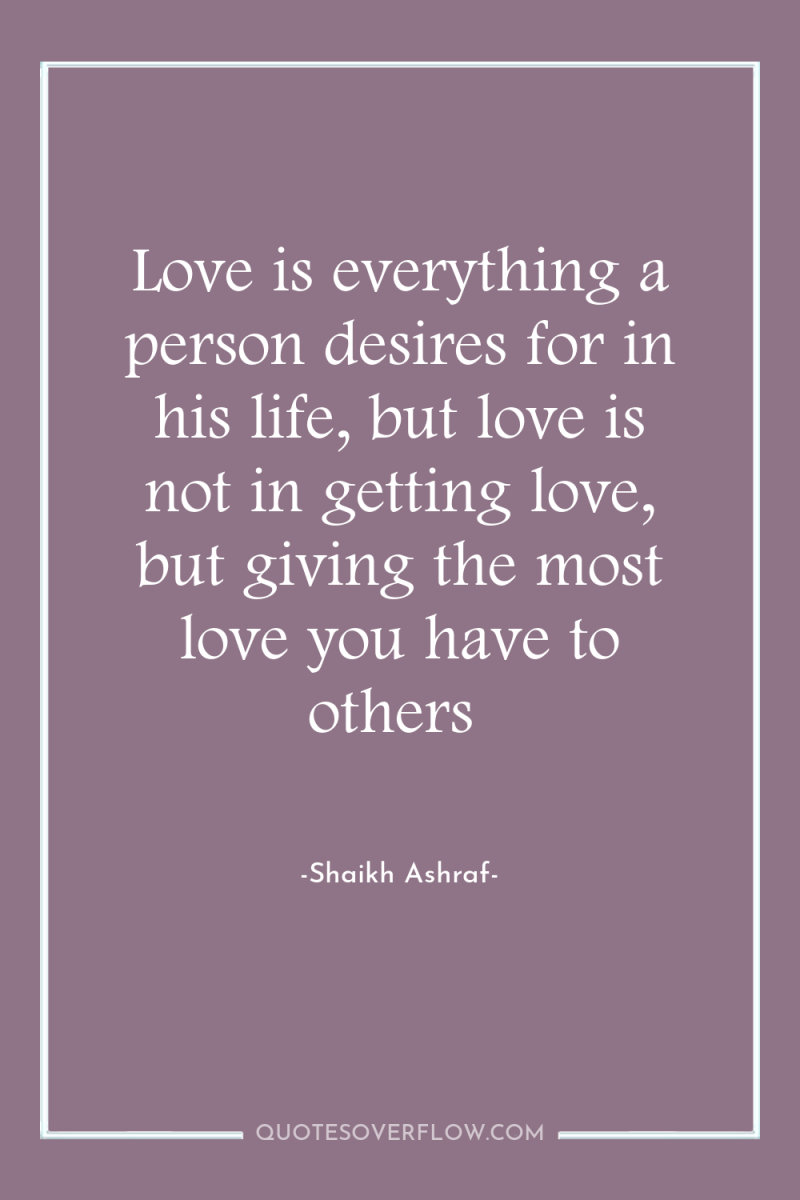 Love is everything a person desires for in his life,...