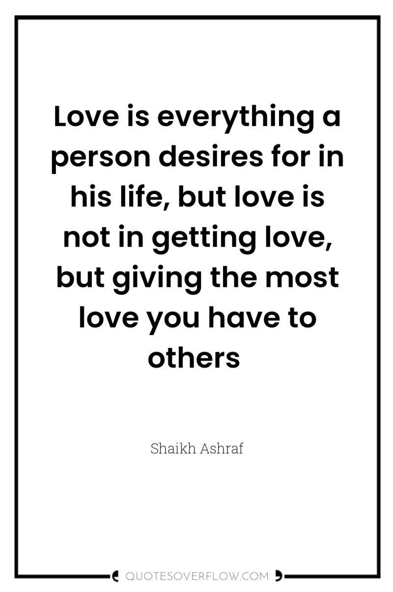 Love is everything a person desires for in his life,...