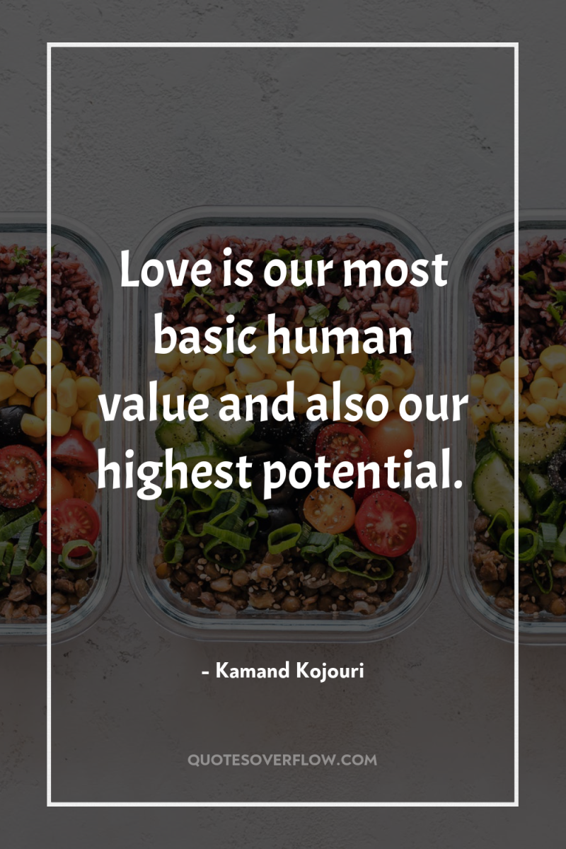 Love is our most basic human value and also our...