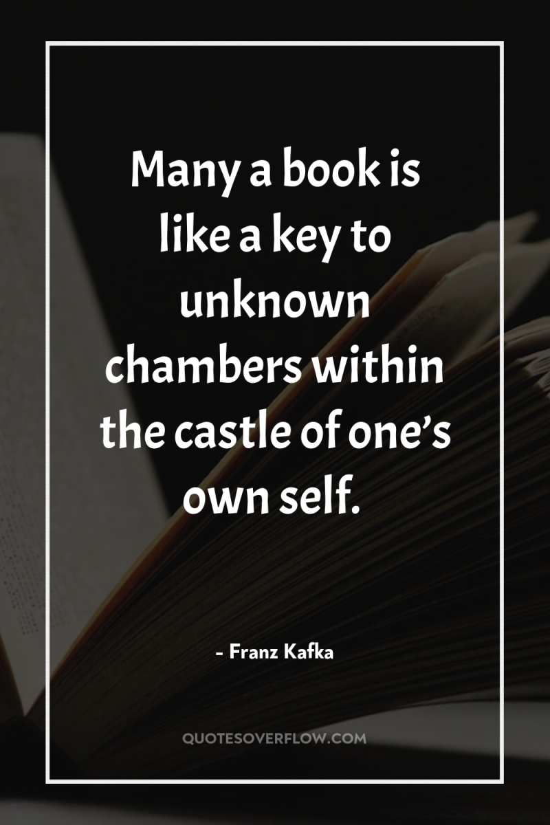 Many a book is like a key to unknown chambers...