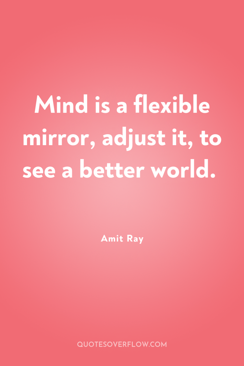 Mind is a flexible mirror, adjust it, to see a...