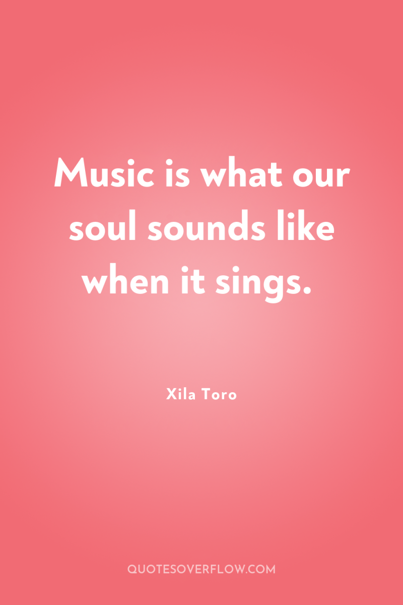 Music is what our soul sounds like when it sings. 