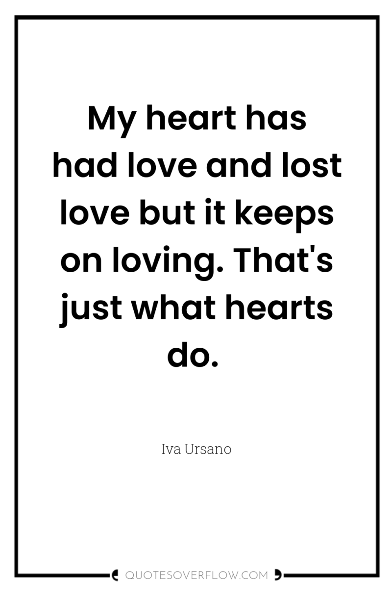 My heart has had love and lost love but it...