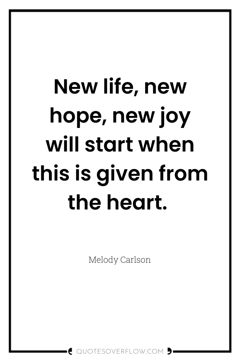 New life, new hope, new joy will start when this...